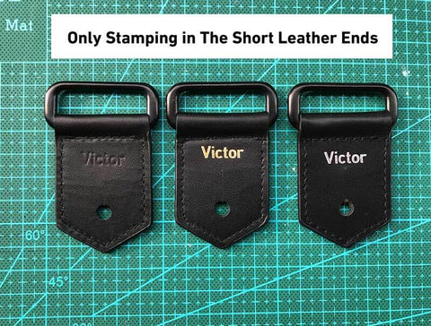 the leather ends of the personalized ukulele strap