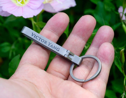 Personalized Titanium Belt Key Clip, Carabiner Key chain Ring Holder For Belt, Quick Release Detachable Keychain Clip-3