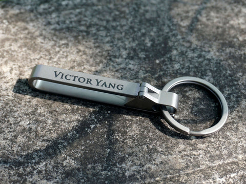 Personalized Titanium Belt Key Clip, Carabiner Key chain Ring Holder For Belt, Quick Release Detachable Keychain Clip-1