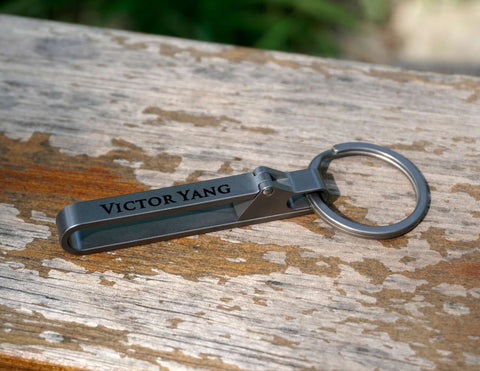 Personalized Titanium Belt Key Clip, Carabiner Key chain Ring Holder For Belt, Quick Release Detachable Keychain Clip-2