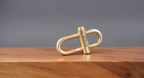Personalized U-Shape Brass Keychain