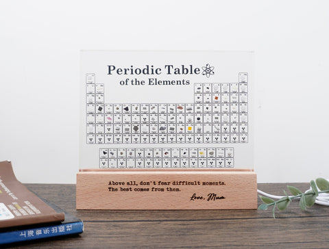 Personalized element periodic table display with quote engraved , gift for Science Lovers, Graduation,Student,Kids, teachers-1
