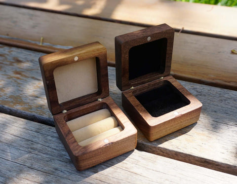 Personalized Moon Phases Wood Ring Box for Double Ring , Ring Bearer Pillows Box for Wedding Ceremony, Rustic Proposal Engagement Ring Box-3