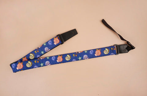 shell printed ukulele shoulder strap-front-3