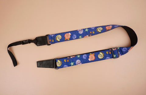 shell printed ukulele shoulder strap-front-2