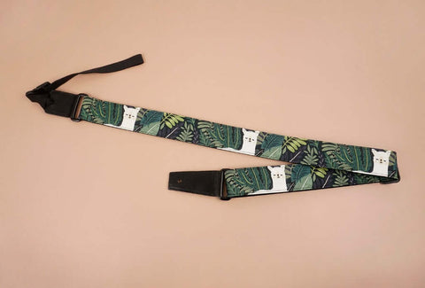 ukulele shoulder strap with llama printed-front-2