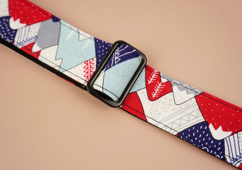 ukulele shoulder strap with hill and forest printed-detail-3