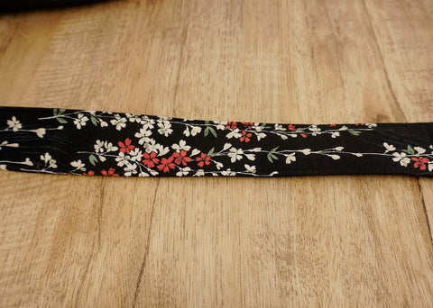 4uke J hook clip-on ukulele strap with Weeping Cherry floral printed-detail-1