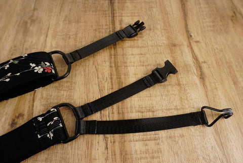 4uke J hook clip-on ukulele strap with Weeping Cherry floral printed-detail-2