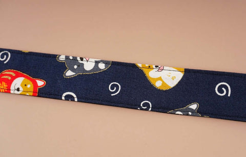 lucky dog Shiba Inu leather ends ukulele shoulder strap-detail-2