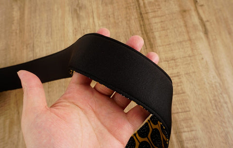 4uke guitar strap with yellow queen printed-back
