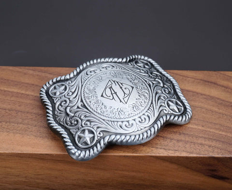 Personalized Vintage Monogram Engraved Belt Buckle-2