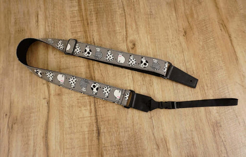 magic cat leather ends ukulele shoulder strap-front-2