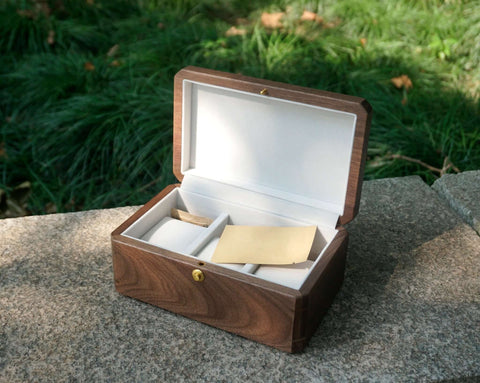 Personalized Engraved Walnut Watches Box Organizer with 3 or 5 Divider Slots, Soft Velvet Pillows, best gift for man, dad, husband-5