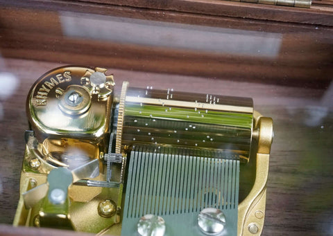custom song wooden 30 notes music box with cylinder, We offer engraving of music boxes plus various monograms to match your theme! best friend gift, wedding engagement valentine's day gift.-4