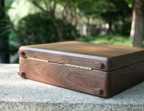 Personalized Walnut Watch Box Organizer with 8 Divider Slots, engraved watch box, Soft Velvet Pillows, father of the bride gift-3