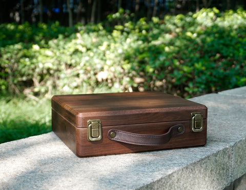 Personalized Walnut Watch Box Organizer with 8 Divider Slots, engraved watch box, Soft Velvet Pillows, father of the bride gift-6