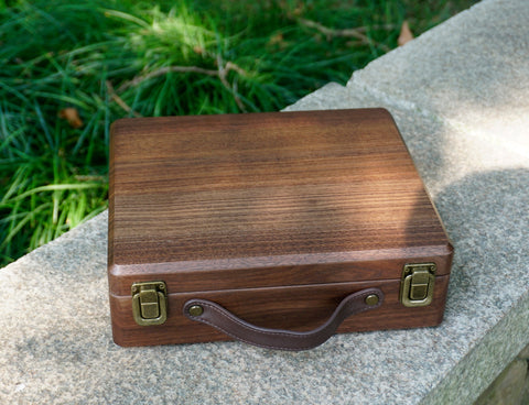 Personalized Walnut Watch Box Organizer with 8 Divider Slots, engraved watch box, Soft Velvet Pillows, father of the bride gift-7