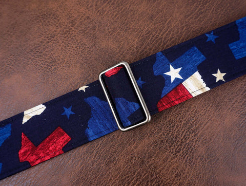 American flag banjo strap with leather ends and hook, also can be used as purse guitar strap-4