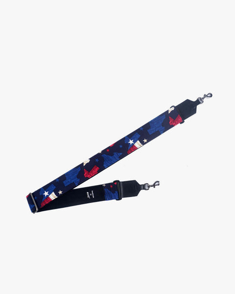 American flag banjo strap with leather ends and hook, also can be used as purse guitar strap-1