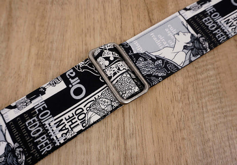 Japan beautiful girl guitar strap with leather ends-6