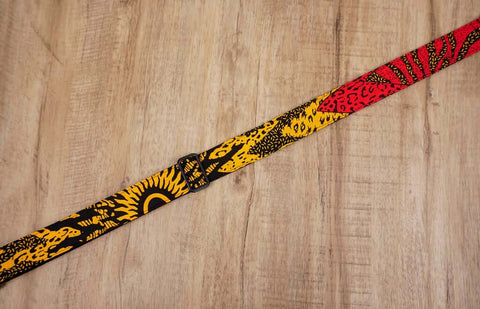 Passionate Africa ukulele shoulder strap with leather ends-4