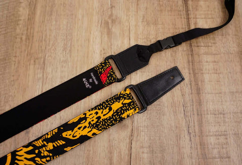 Passionate Africa ukulele shoulder strap with leather ends-5