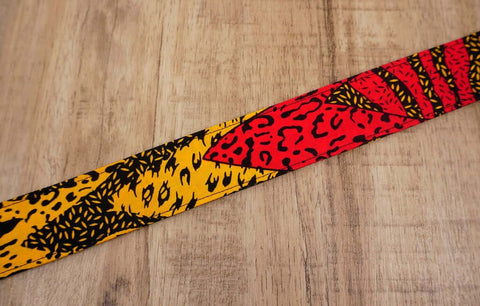 Passionate Africa ukulele shoulder strap with leather ends-6