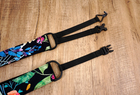 Watercolor nature clip on ukulele hook strap-5