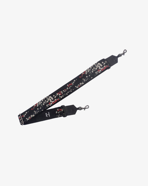 Floral Weeping Cherry banjo strap with leather ends and hook, also can be used as purse guitar strap-1