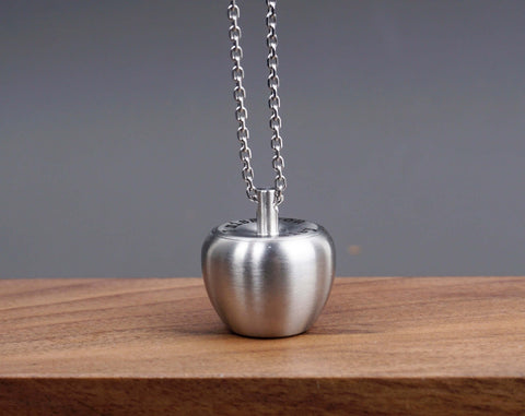 Personalized apple CREMATION URN NECKLACE, pet man women Ashes Jewelry, waterproof Ash Jewelry, water proof urn, pill box-2