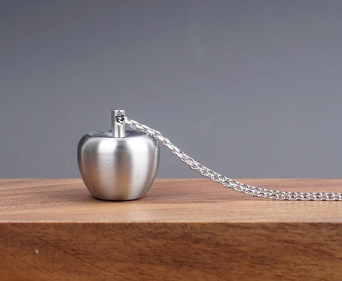 Personalized apple CREMATION URN NECKLACE, pet man women Ashes Jewelry, waterproof Ash Jewelry, water proof urn, pill box-4