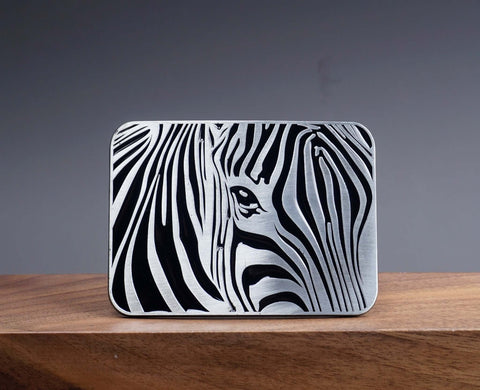 Personalized Zebra BELT BUCKLE for man with Initials engraved, Custom monogram Belt Buckle for him, Groomsman, Cowboy-3