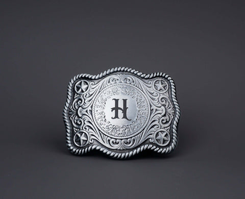 Personalized Western vintage monogram letter belt buckle-1