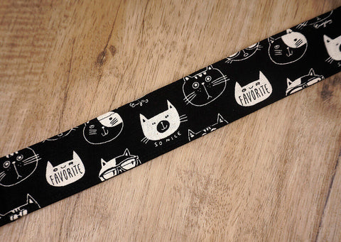white cat clip on ukulele hook strap-4