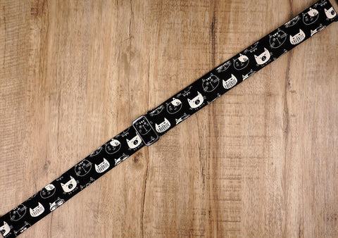 white cat clip on ukulele hook strap-5