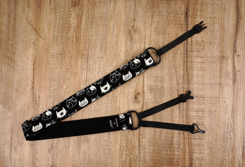 white cat clip on ukulele hook strap-6