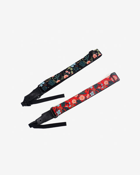 rose ukulele shoulder strap with leather ends-1