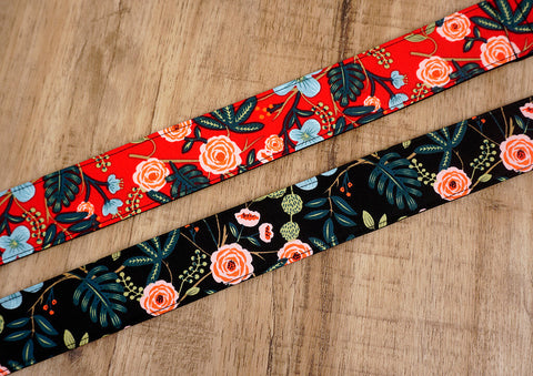 rose ukulele shoulder strap with leather ends-4