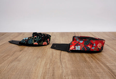 rose ukulele shoulder strap with leather ends-2
