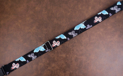 butterfly guitar strap with leather ends-6
