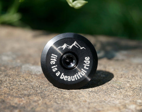 Custom Bike Headset Cap with mountain engraved