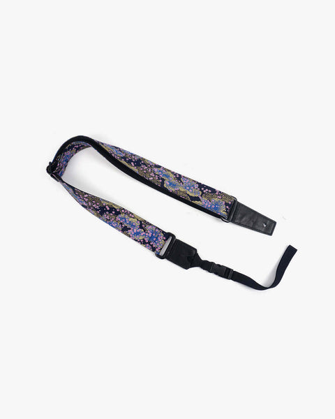 cherry blossom ukulele shoulder strap with leather ends-1