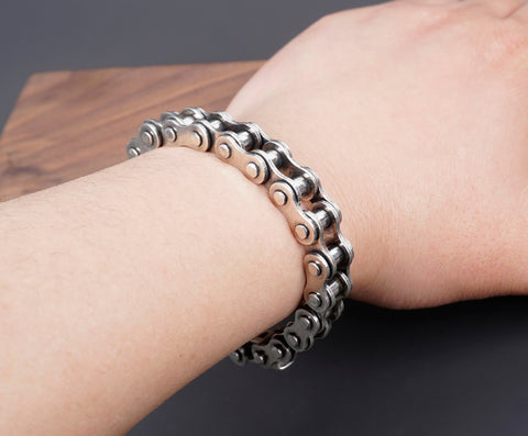 Personalized Bicycle Chain Bracelet Vintage - Custom Engraved Jewelry for Men or Women-6