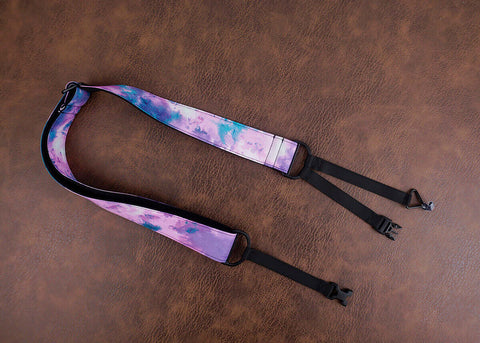 Hand dyed clip on ukulele hook strap, no dirll, no button-3