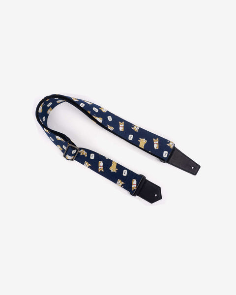 funny Corgi dog cute guitar strap with leather ends -1