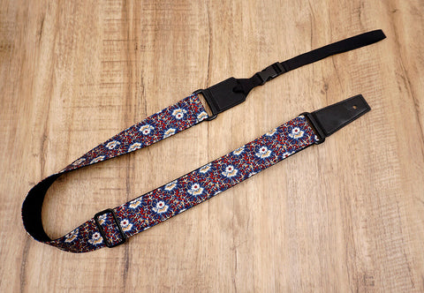 Thorn Daisy ukulele shoulder strap with leather ends-2