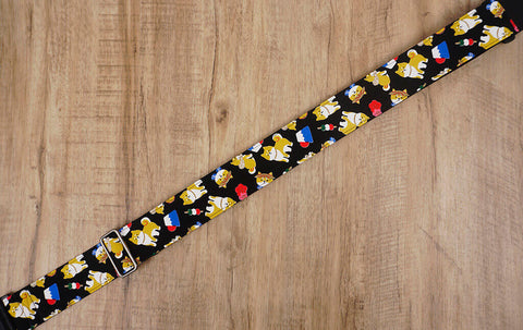 Personalized Akita Dog Guitar Strap with leather ends-4