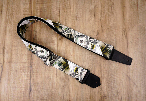 Dollars funny guitar strap with leather ends -2