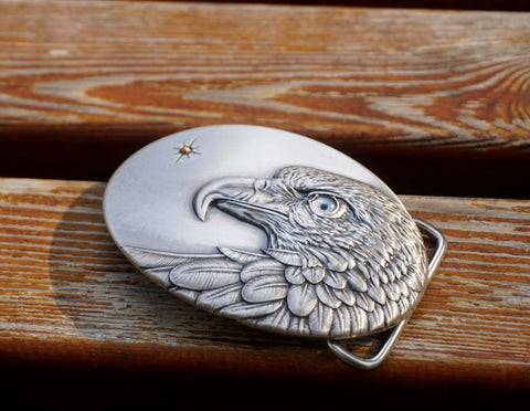 Personalized Western eagle and sun BELT BUCKLE with name engraved, Custom monogram Belt Buckle for him, her, Groomsman, Cowboy-10